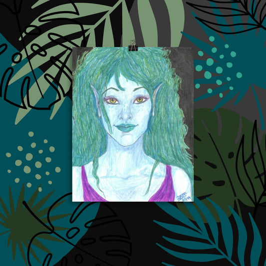 BlueGreen Faerie Poster, matte paper