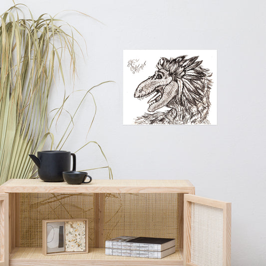 Tyrannosaurus Rex, Feathered Poster, 2 sizes, matte paper