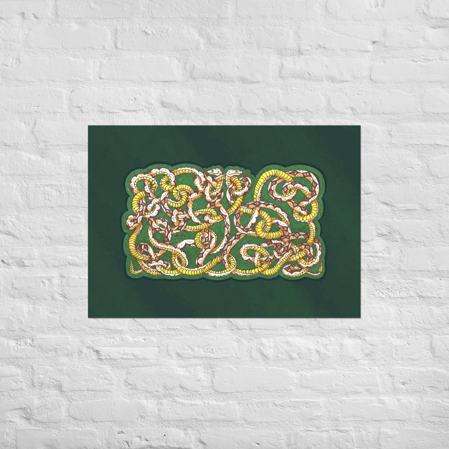 Entwined Snakes Poster, 2 sizes, matte paper