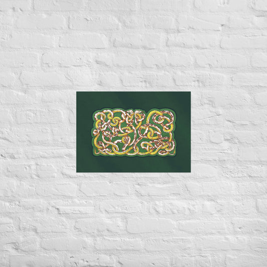 Entwined Snakes Poster, 2 sizes, matte paper