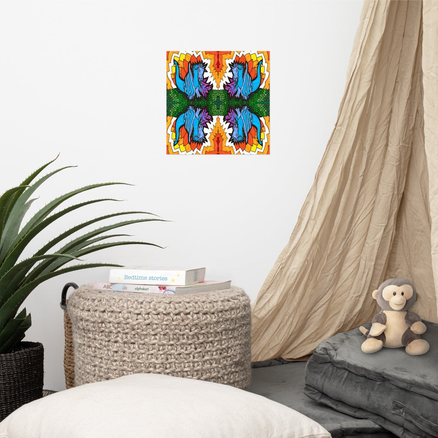 Lotus Dragon Acid Quad Poster, 5 sizes, lustre paper