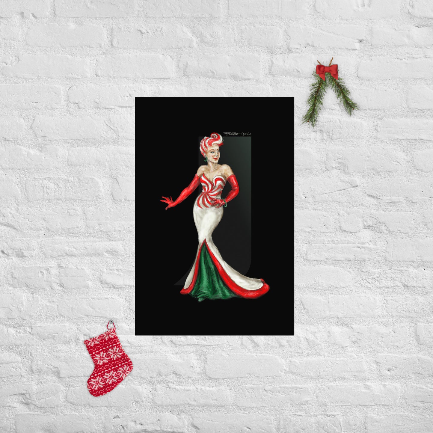 Peppermint Swirl Poster, 3 sizes, lustre paper