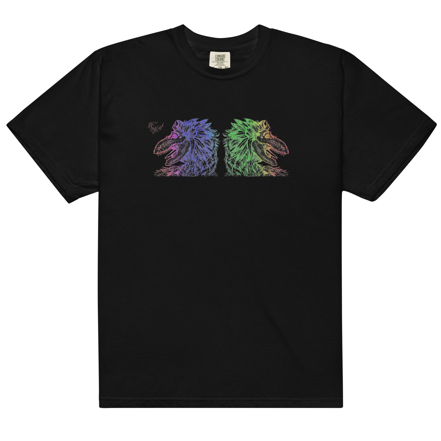 T-Rex Rainbow Unisex heavyweight t-shirt